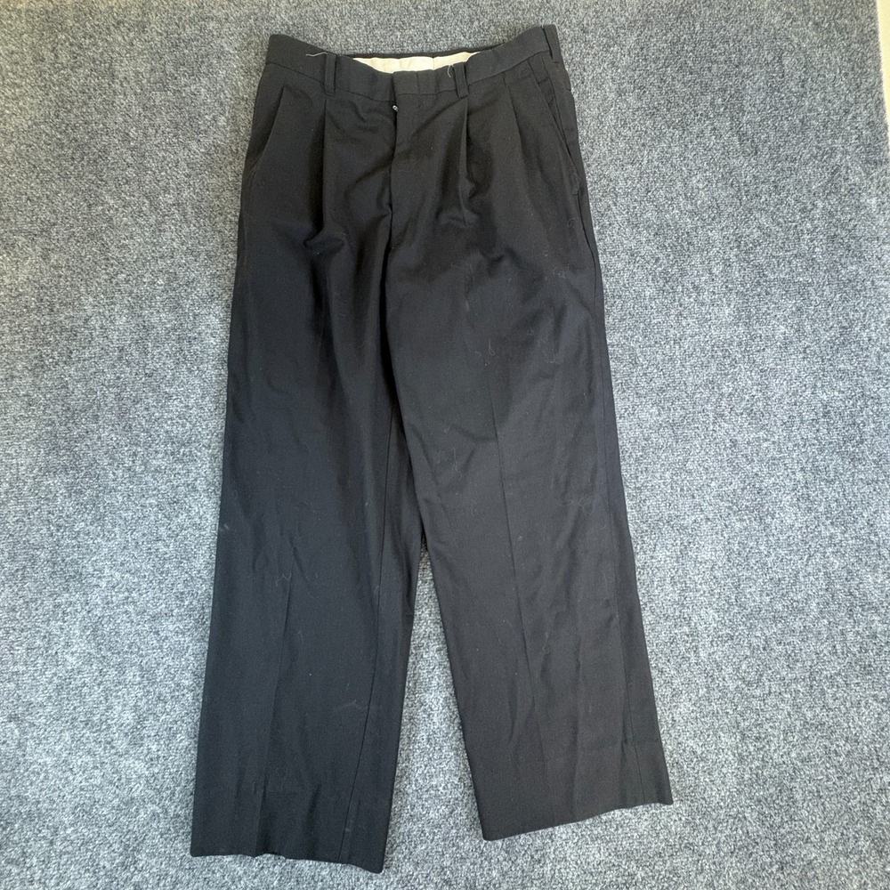 Perry Ellis Dress Pants Womens 22x32‎ Black Stretch Pleated Formal Business